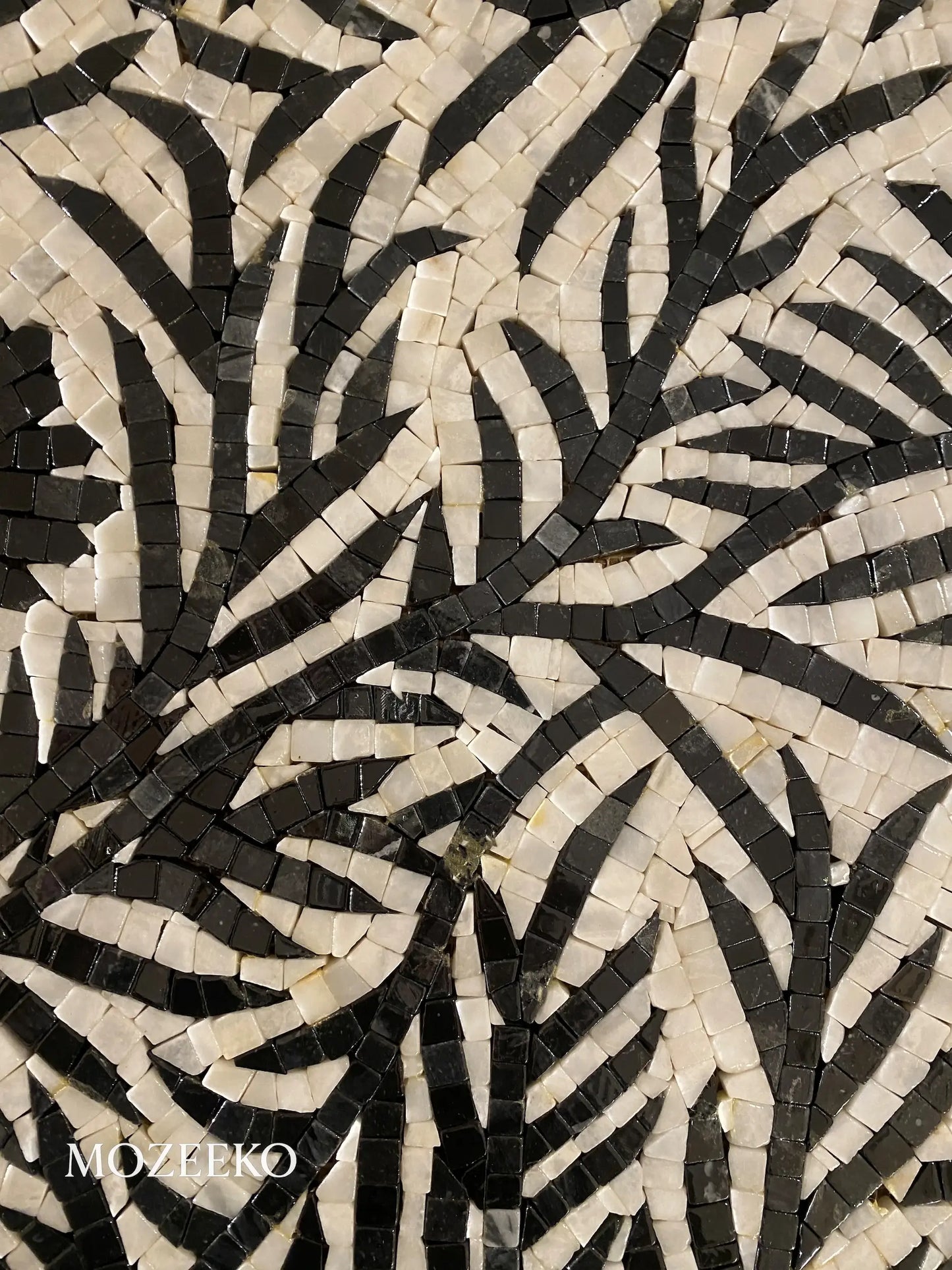 Ethereal Flight – Handmade Black & White Marble Mosaic Wall Art | AURA Collection