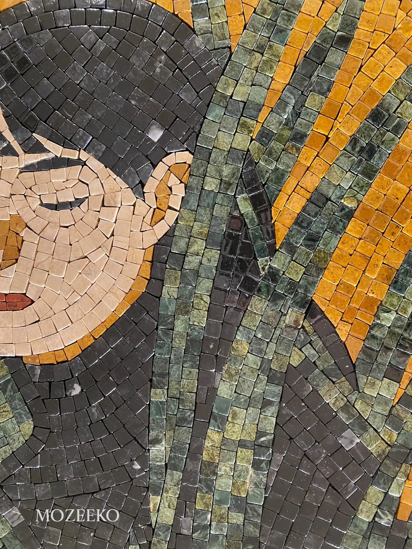 The Hidden Girl – Handmade Marble Mosaic Wall Art | NAZ Collection