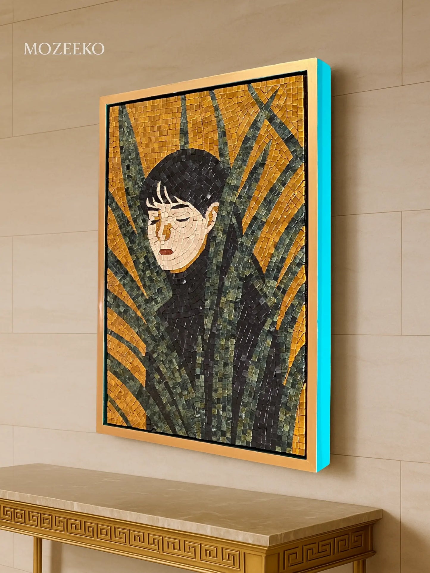 The Hidden Girl – Handmade Marble Mosaic Wall Art | NAZ Collection