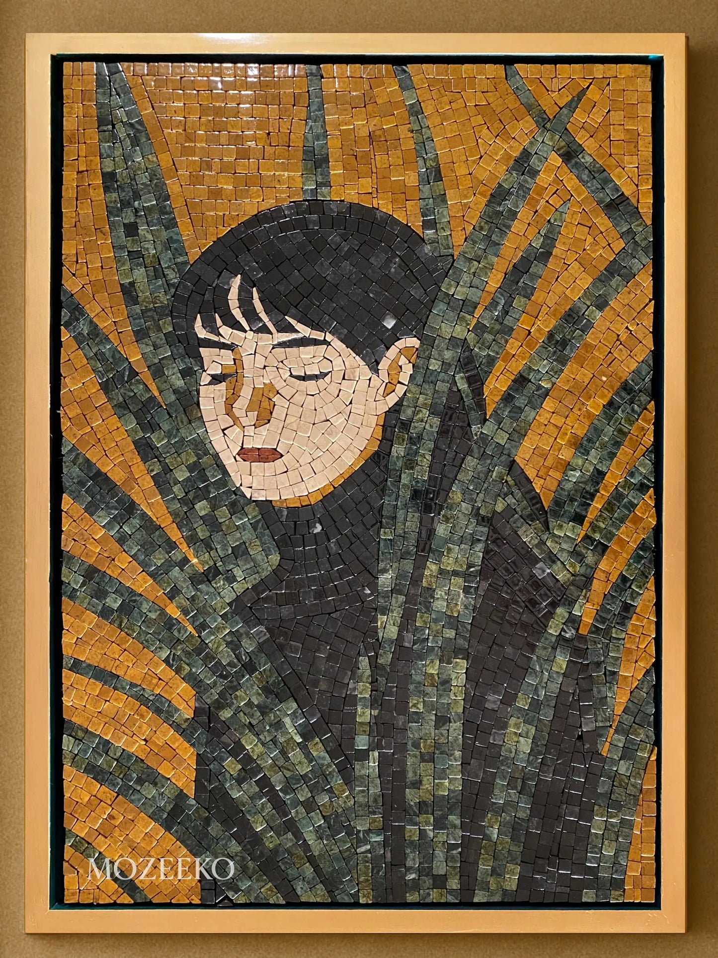 The Hidden Girl – Handmade Marble Mosaic Wall Art | NAZ Collection