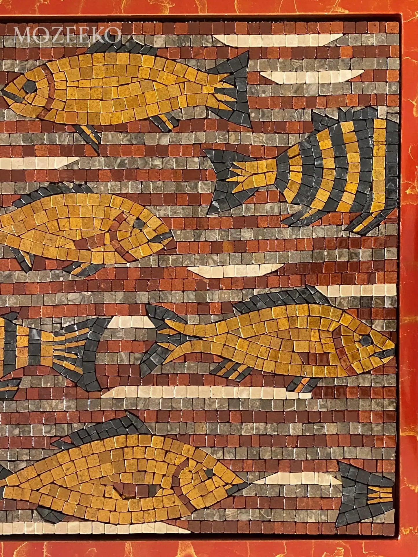 The Gilded Swim – Handmade Marble Mosaic Wall Art | NAZ Collection (Copy)