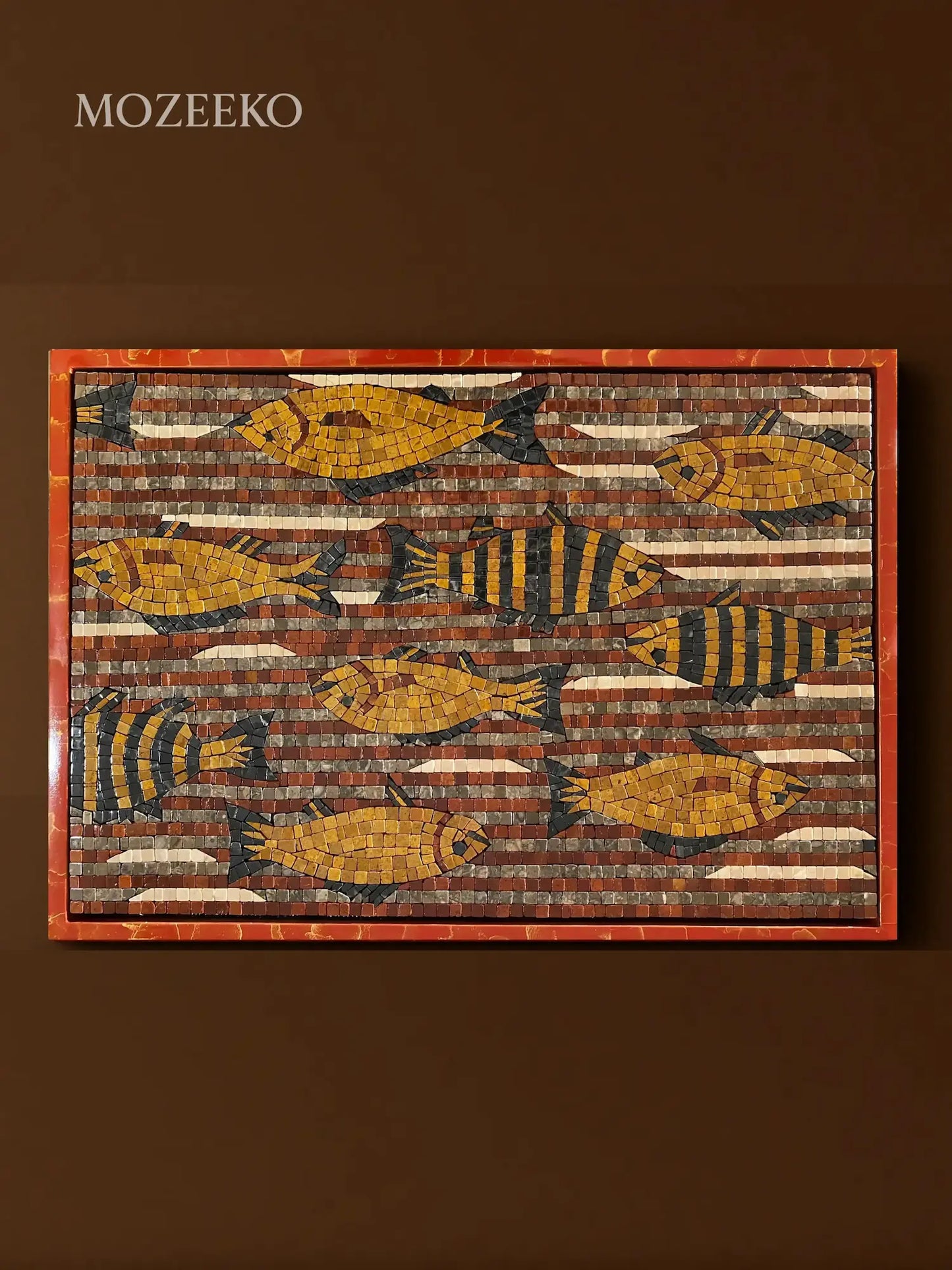 The Gilded Swim – Handmade Marble Mosaic Wall Art | NAZ Collection (Copy)