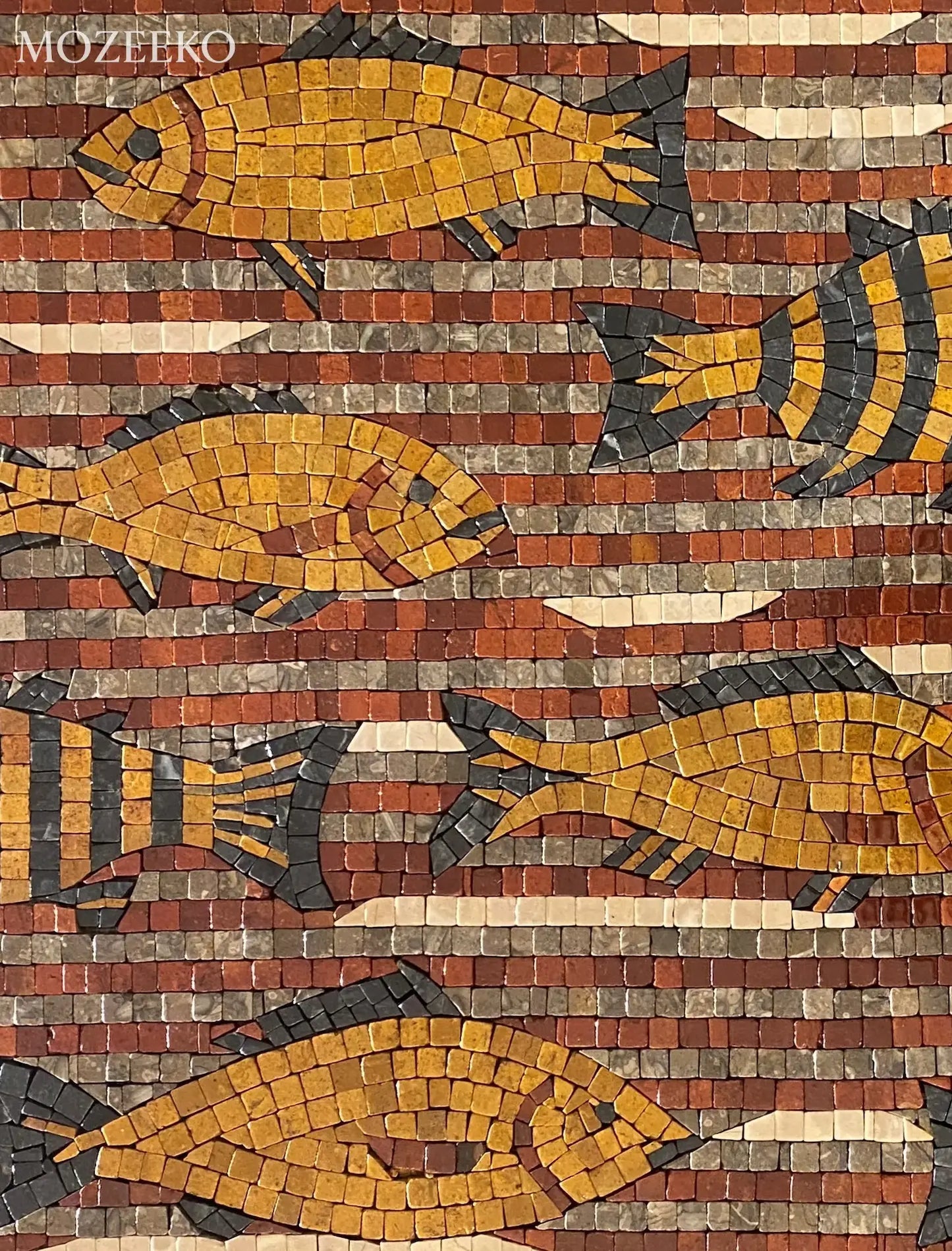 The Gilded Swim – Handmade Marble Mosaic Wall Art | NAZ Collection (Copy)