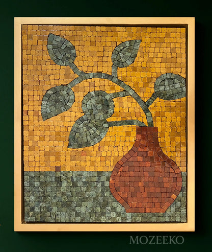 Verdant Grace – Handmade 22×18 inch Marble Mosaic Wall Art | LUNA Collection