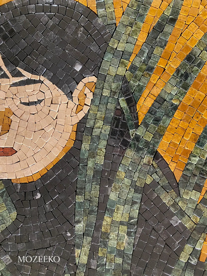 The Hidden Girl – Handmade Marble Mosaic Wall Art | NAZ Collection