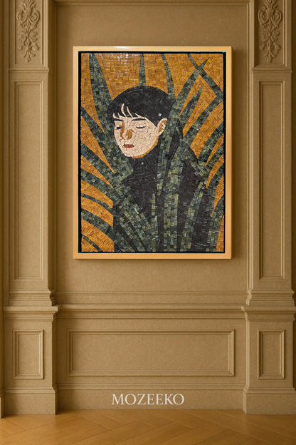 The Hidden Girl – Handmade Marble Mosaic Wall Art | NAZ Collection