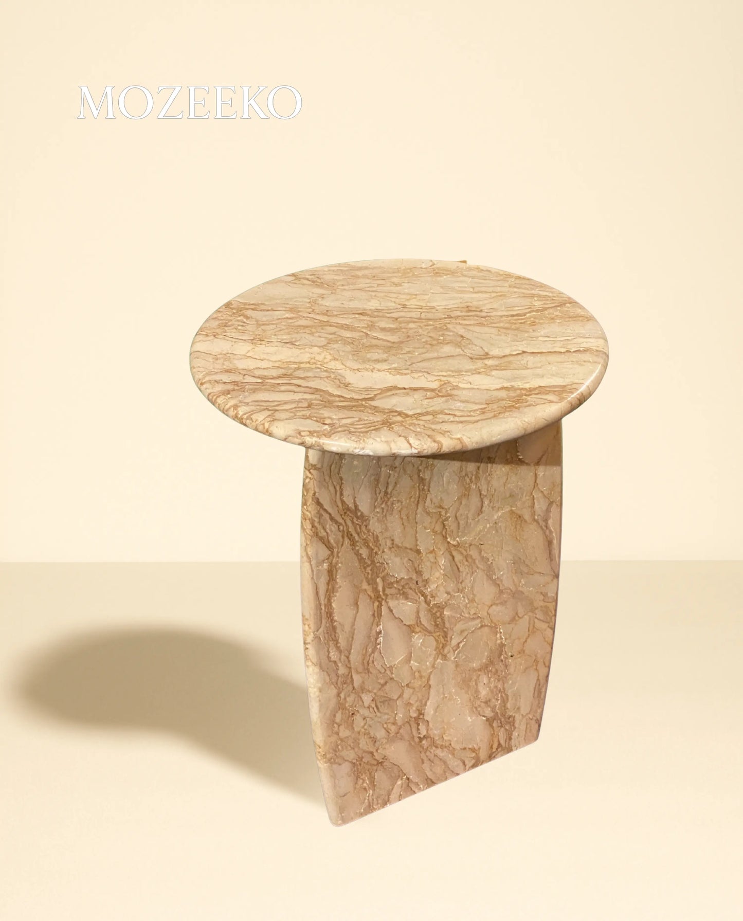 Rakhrol Fancy Marble Accent Table – Round, 19" Height, 15.75" Diameter