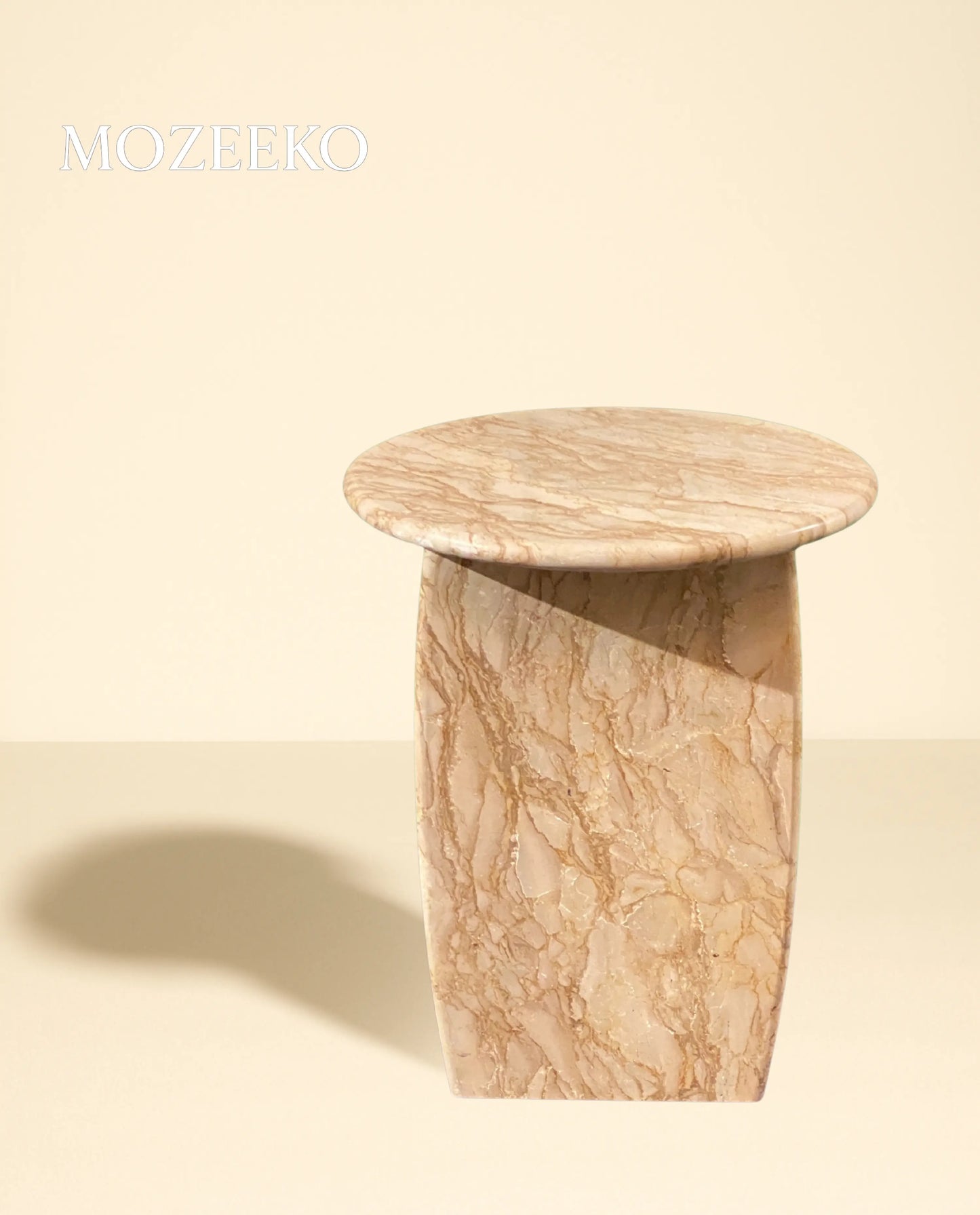 Rakhrol Fancy Marble Accent Table – Round, 19" Height, 15.75" Diameter