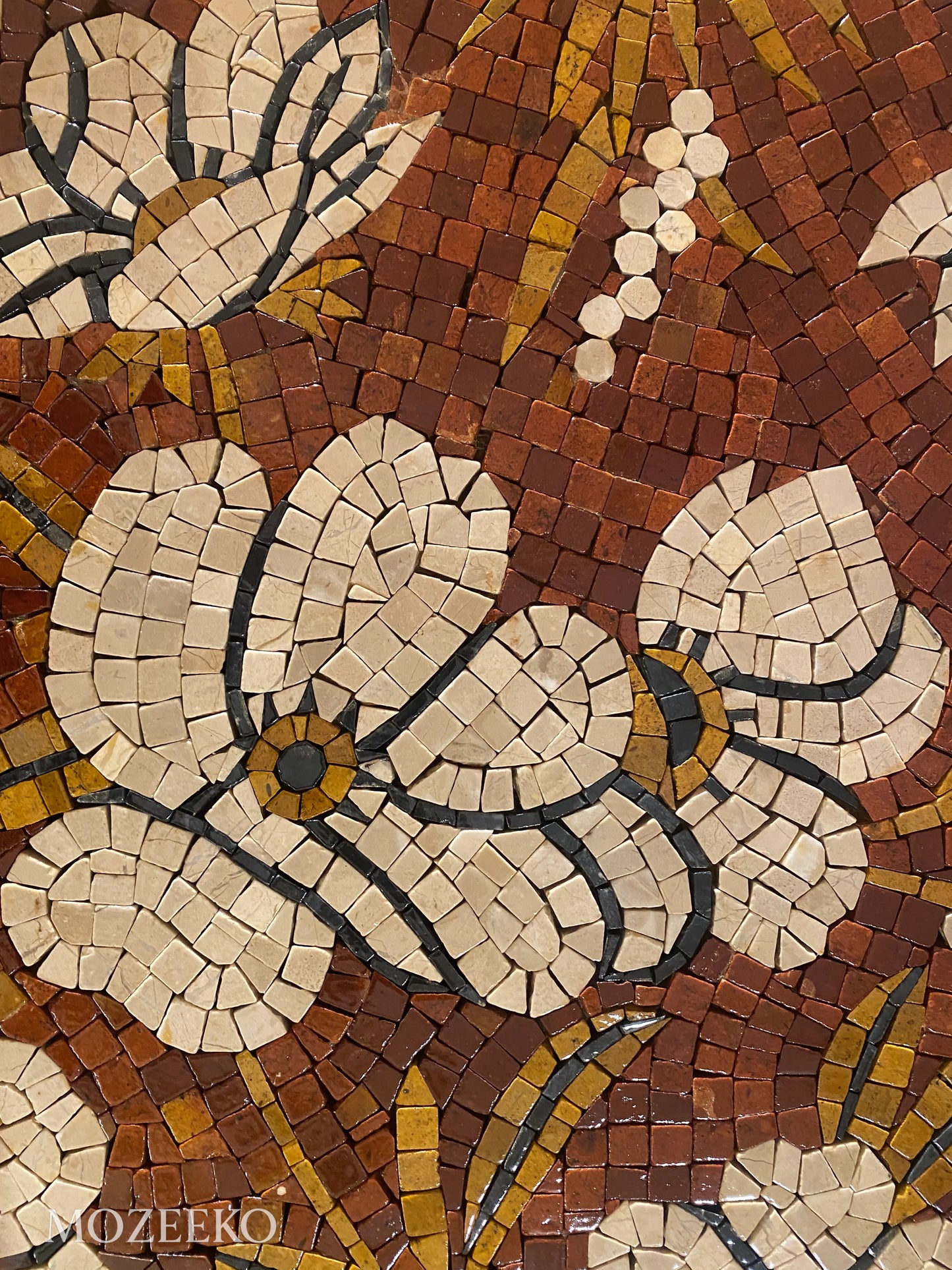 Blooming Symphony – Handmade Marble Mosaic Wall Art | NAZ Collection