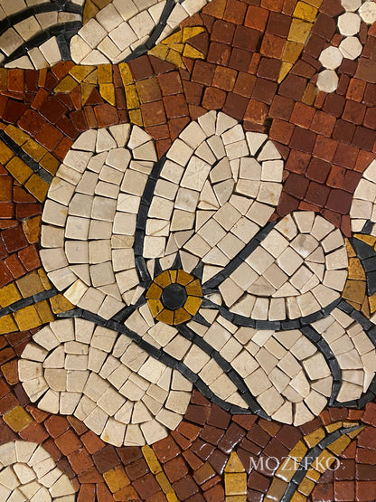 Blooming Symphony – Handmade Marble Mosaic Wall Art | NAZ Collection