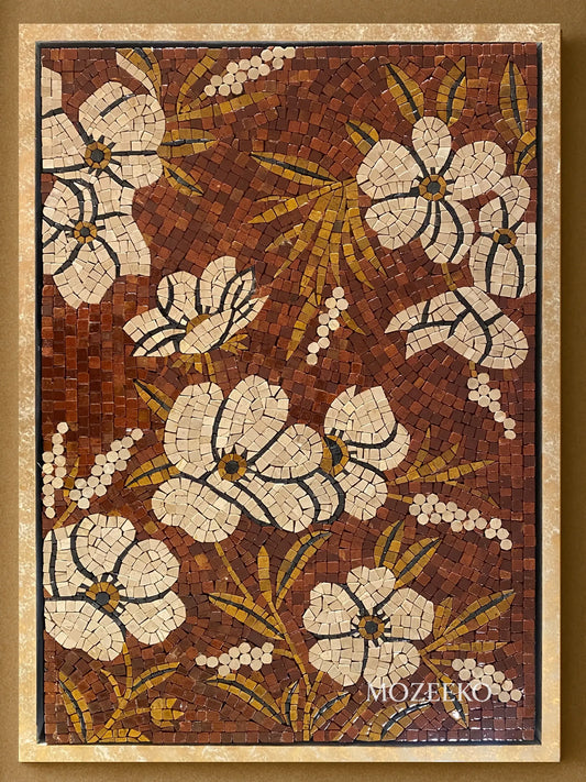 Blooming Symphony – Handmade Marble Mosaic Wall Art | NAZ Collection