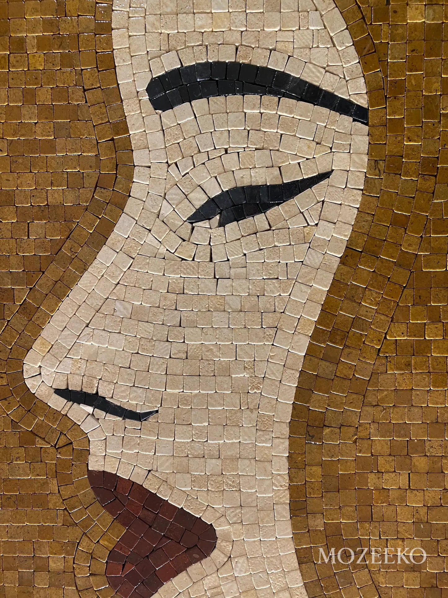 The Golden Muse – Handmade Marble Mosaic Wall Art | NAZ Collection