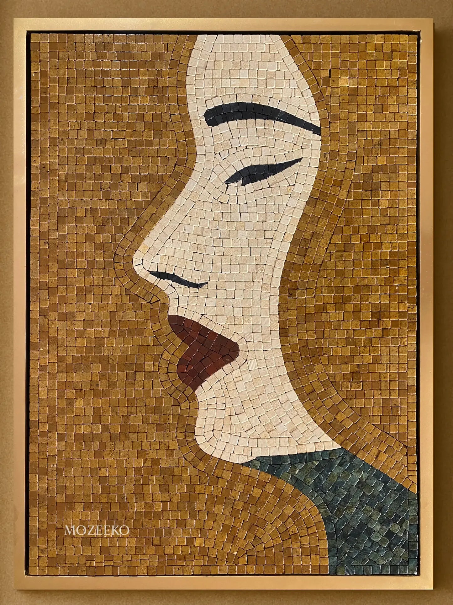 The Golden Muse – Handmade Marble Mosaic Wall Art | NAZ Collection