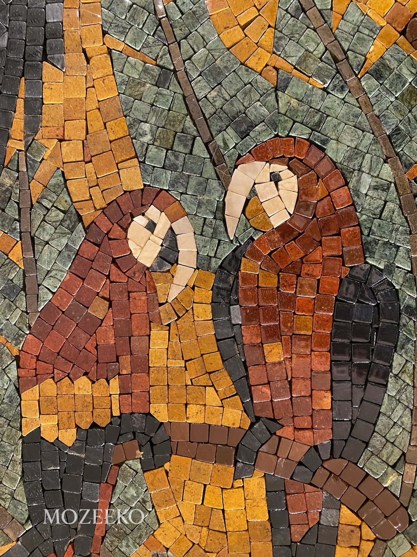 The Parrot’s Haven – Handmade Marble Mosaic Wall Art | NAZ Collection