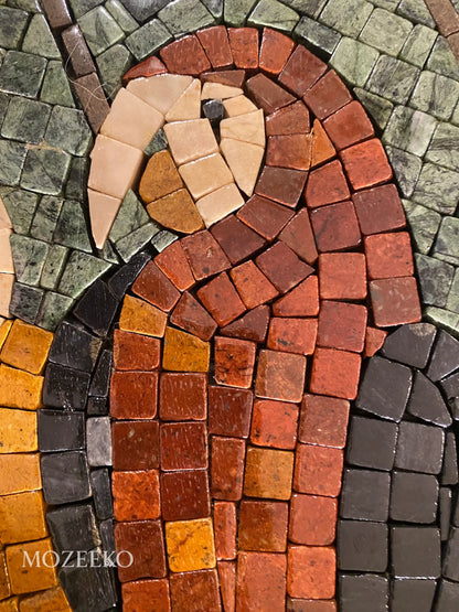 The Parrot’s Haven – Handmade Marble Mosaic Wall Art | NAZ Collection