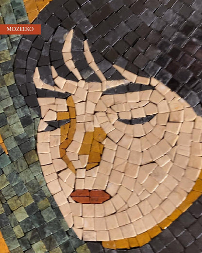 Video showcasing the Hidden Girl marble mosaic artwork, revealing hand-cut stone details and quiet elegance