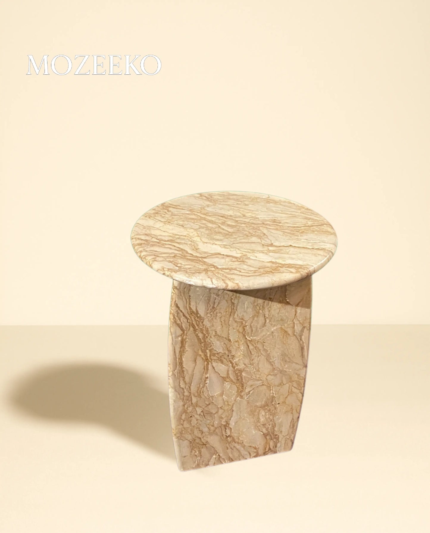 Rakhrol Fancy Marble Accent Table – Round, 19" Height, 15.75" Diameter