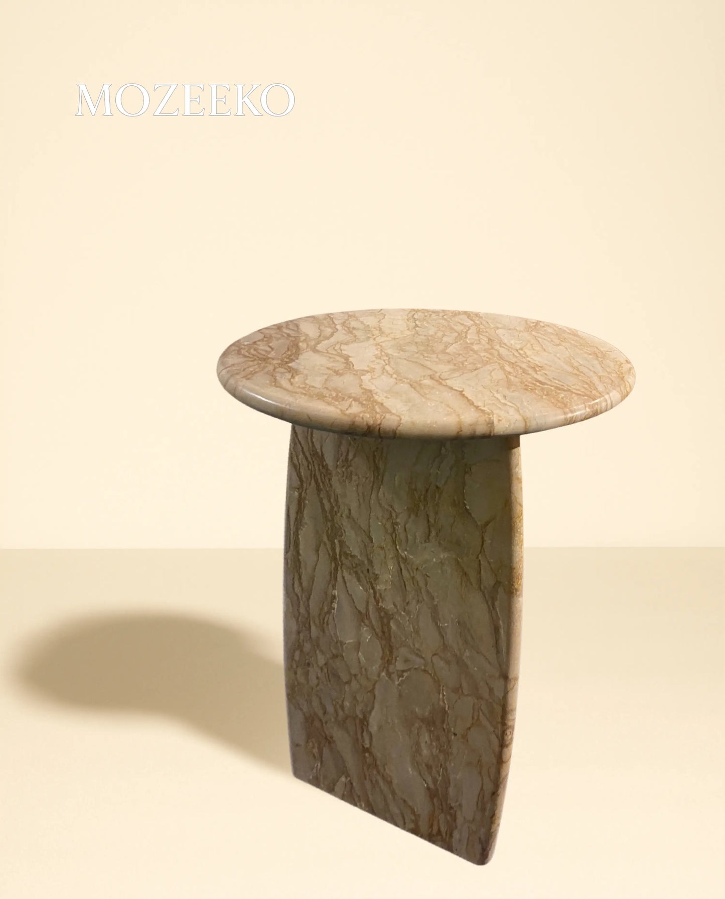 Rakhrol Fancy Marble Accent Table – Round, 19" Height, 15.75" Diameter