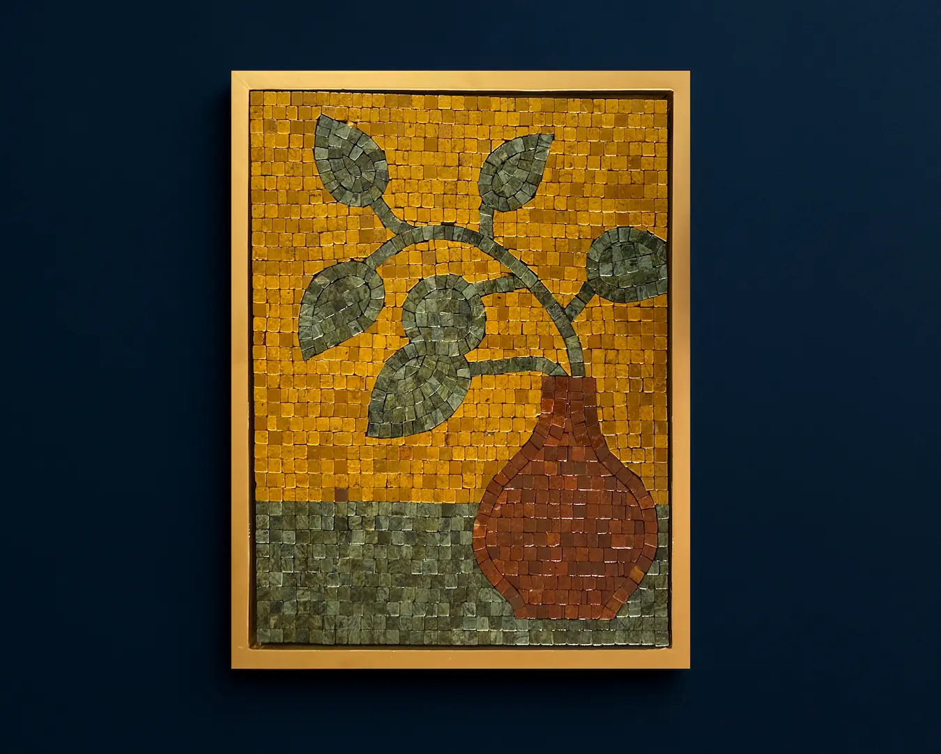 Marble mosaic vase artwork Mozeeko wall art